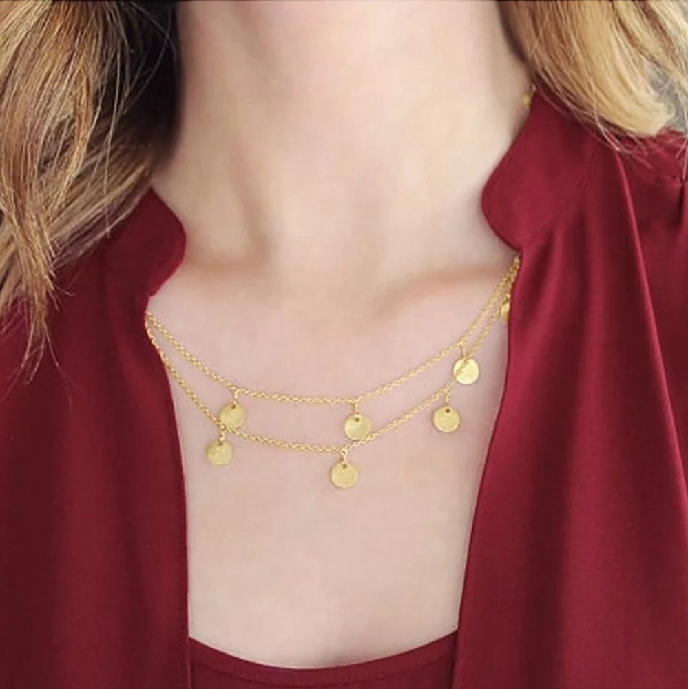 💎[3 for $15]💎 Long Coin Disc Necklace - Picture 2 of 5